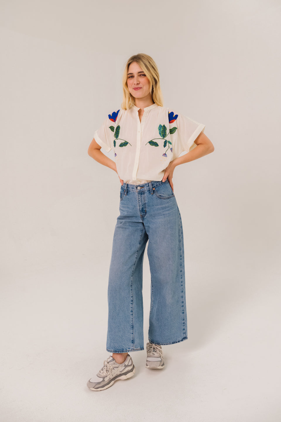 Sacrecoeur | Maya Corolle Blouse - Embroidered Cotton Percale