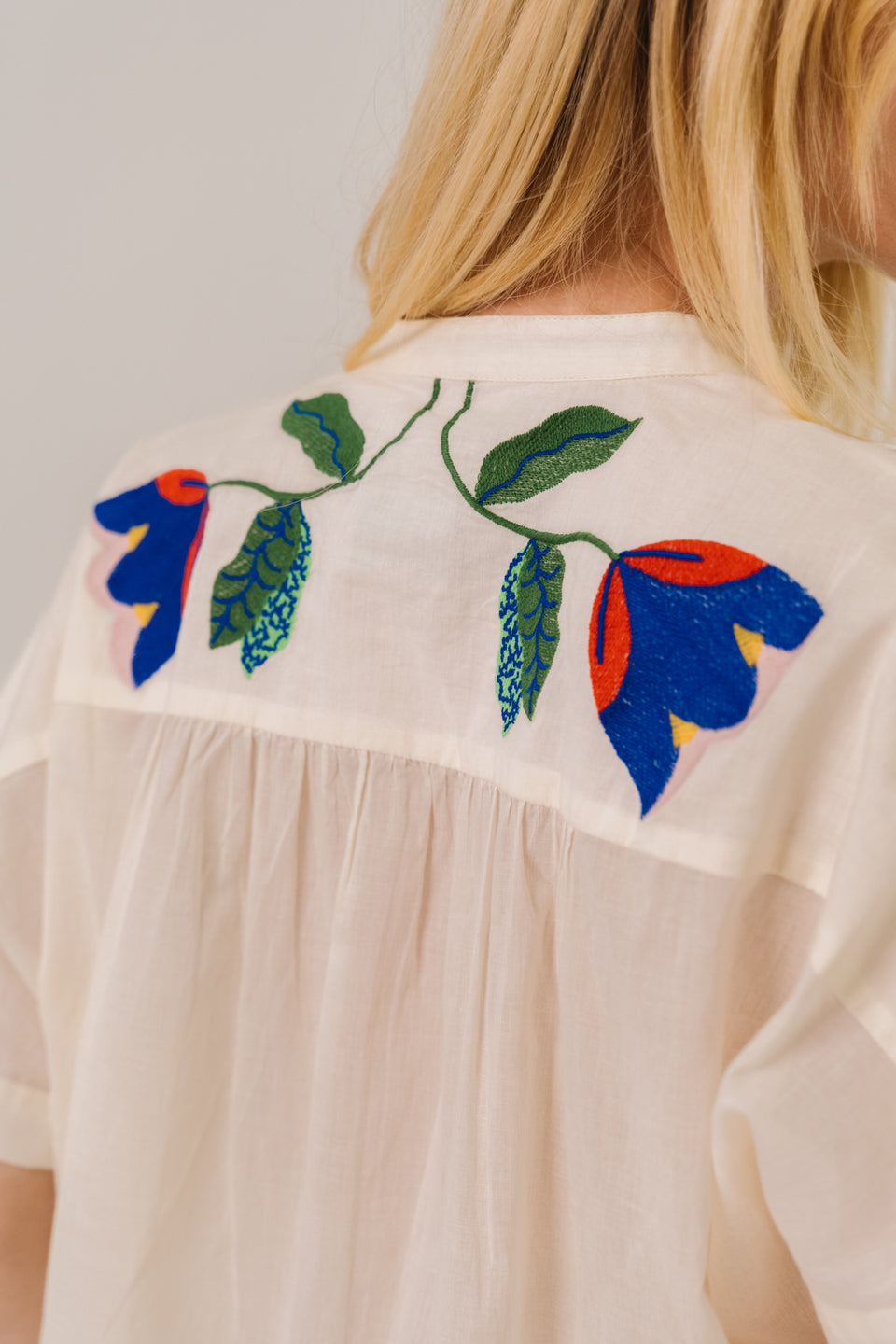 Sacrecoeur | Maya Corolle Blouse - Embroidered Cotton Percale