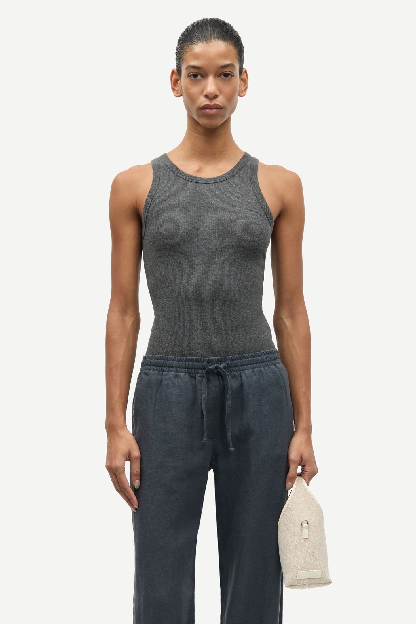 Samsoe Samsoe | Alexo Ribbed Tank - Dark Grey Dark-Grey-Mel