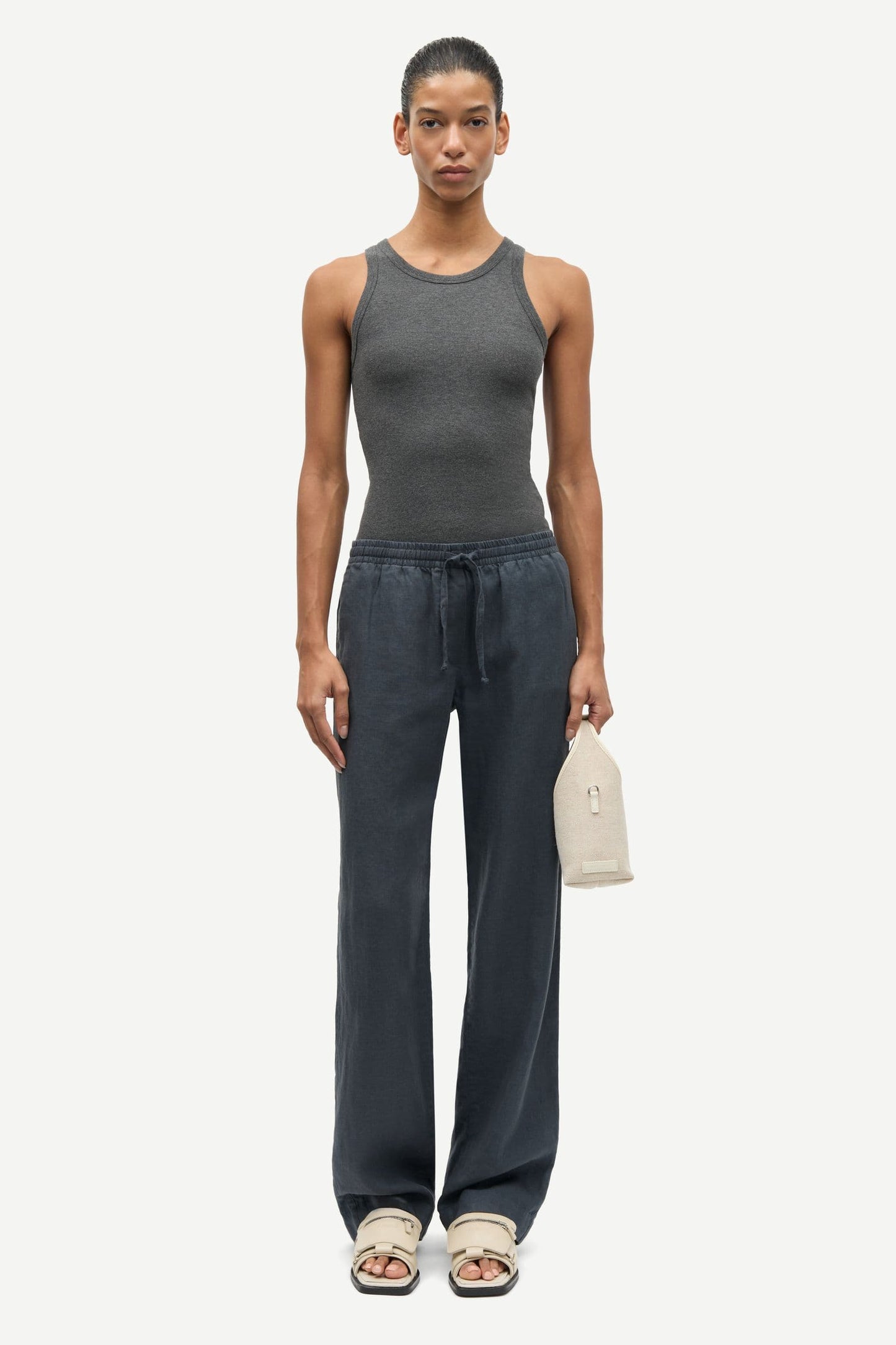 Samsoe Samsoe | Alexo Ribbed Tank - Dark Grey Dark-Grey-Mel