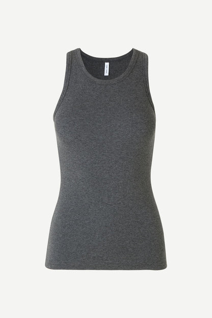 Samsoe Samsoe | Alexo Ribbed Tank - Dark Grey Dark-Grey-Mel