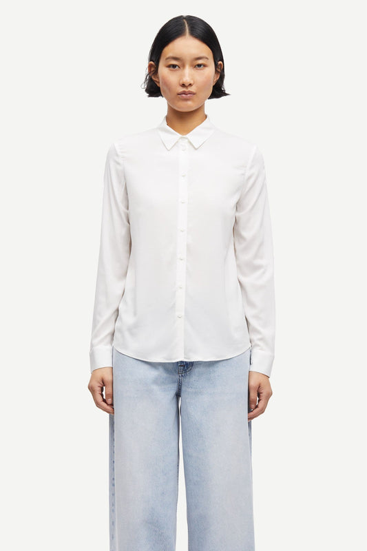 Samsoe Samsoe | Milly Shirt - Fluid Drape in Cream Clear-Cream