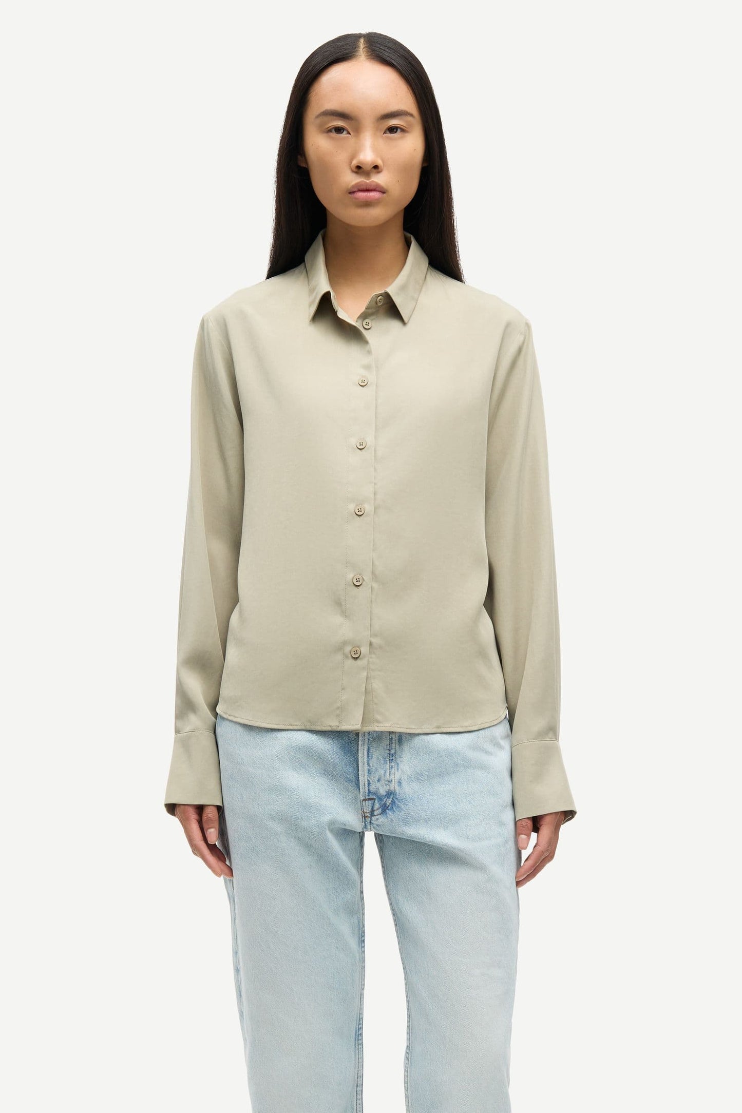 Samsoe Samsoe | Milly Shirt - Fluid Drape in Cream Clear-Cream