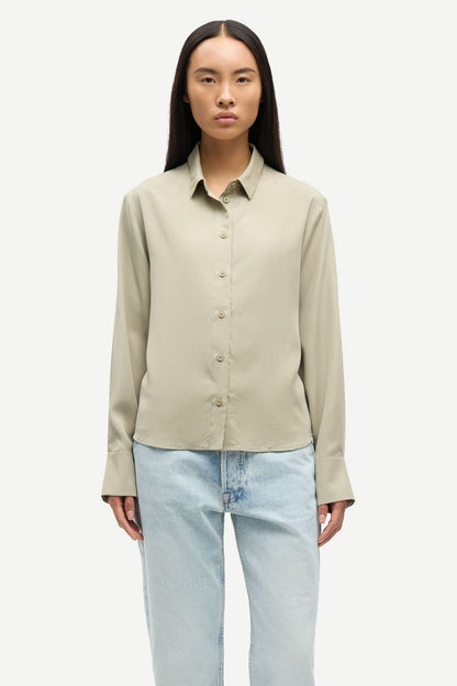 Samsoe Samsoe | Milly Shirt - Fluid Drape in Cream Clear-Cream