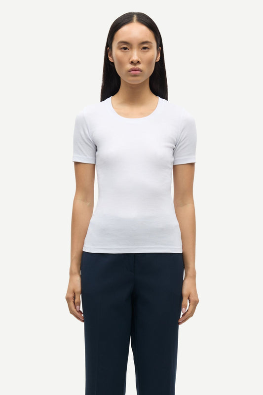 Samsoe Samsoe | Sculpted Cotton T-Shirt - Clean White