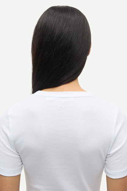 Samsoe Samsoe | Sculpted Cotton T-Shirt - Clean White