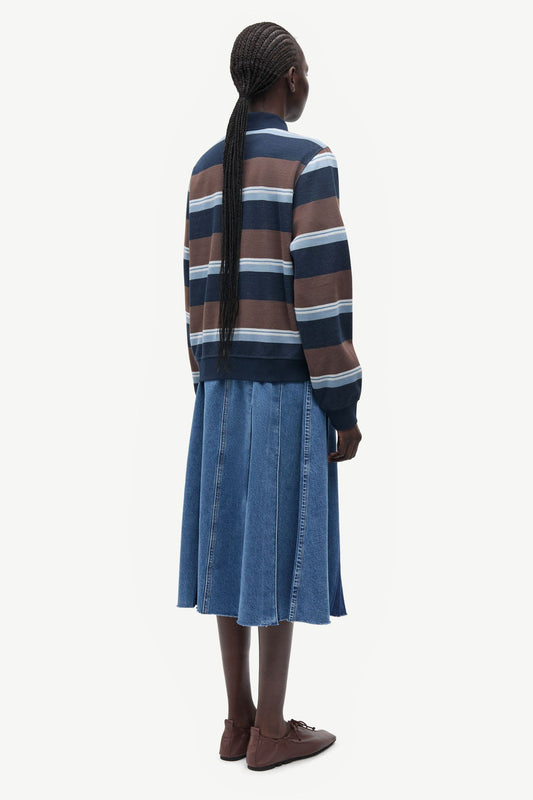 Samsoe Samsoe | Sadory Polo Sweatshirt - Brown and Blue Brown-Blue-St