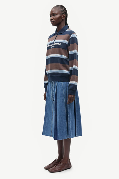 Samsoe Samsoe | Sadory Polo Sweatshirt - Brown and Blue Brown-Blue-St