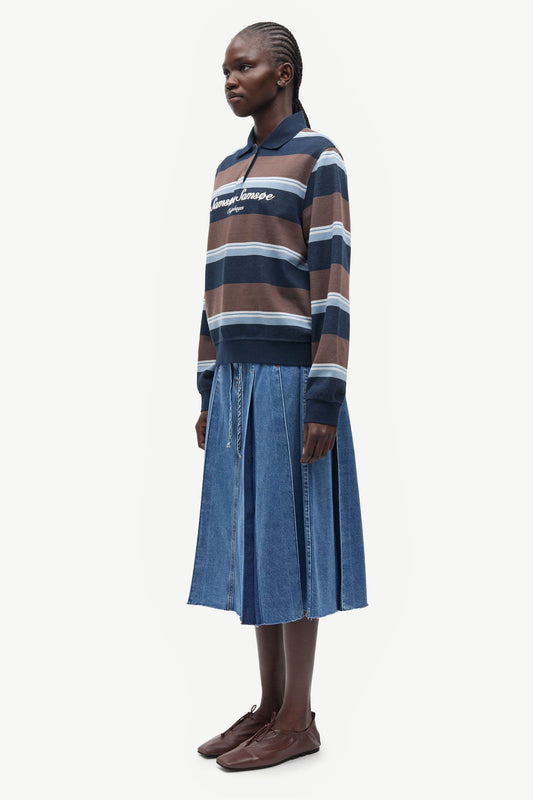 Samsoe Samsoe | Sadory Polo Sweatshirt - Brown and Blue Brown-Blue-St
