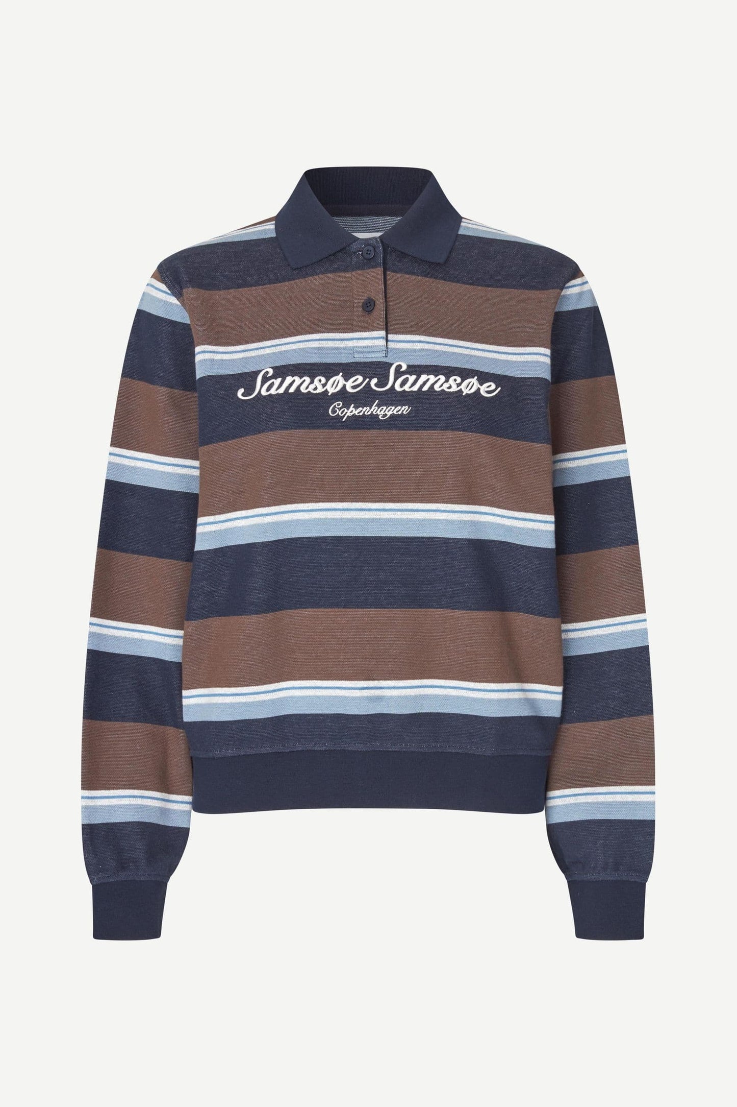 Samsoe Samsoe | Sadory Polo Sweatshirt - Brown and Blue Brown-Blue-St