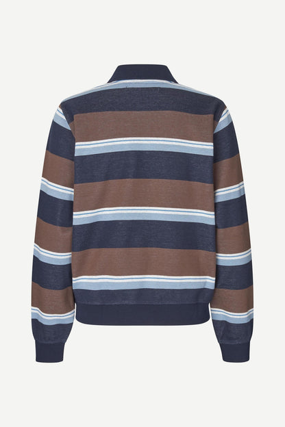 Samsoe Samsoe | Sadory Polo Sweatshirt - Brown and Blue Brown-Blue-St