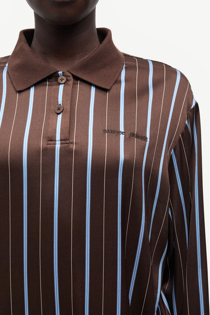Samsoe Samsoe | Sadory Polo Sweatshirt - Brown and Blue Brown-Blue-St
