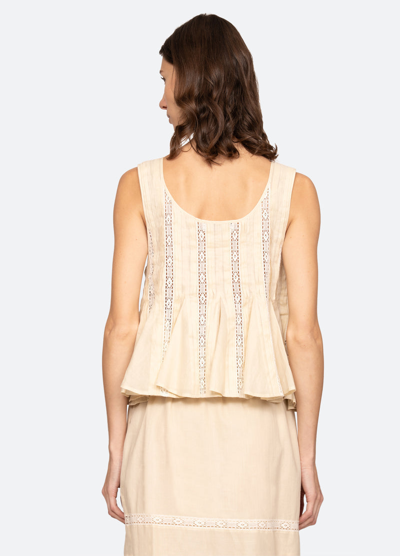 Sea NY | Pippa Square-Neck Sleeveless Top in Cream