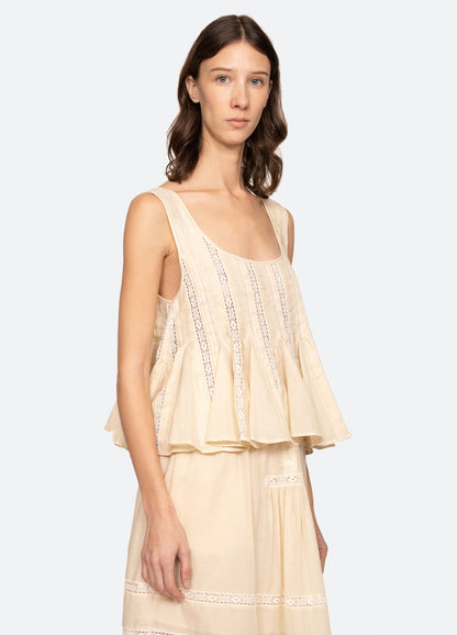 Sea NY | Pippa Square-Neck Sleeveless Top in Cream