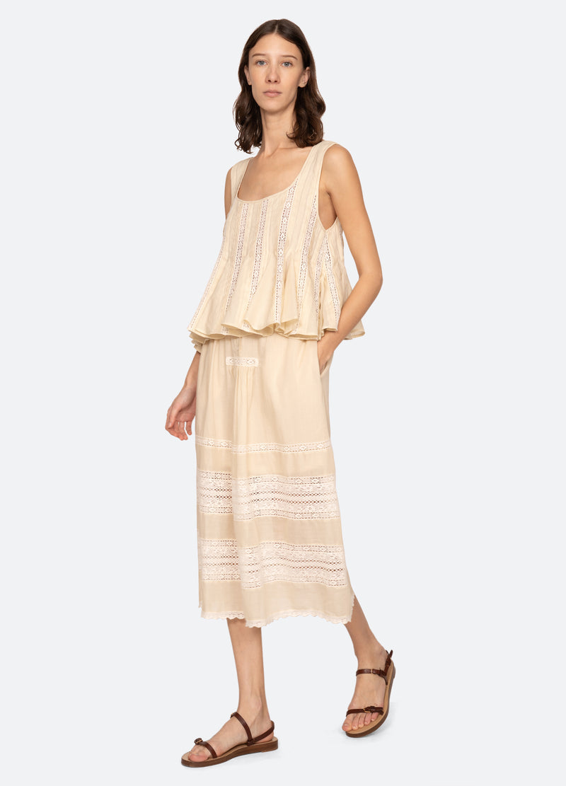 Sea NY | Pippa Square-Neck Sleeveless Top in Cream