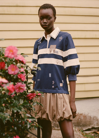 Sea NY | Claira Embroidered Rugby Bubble Hem Dress Multi