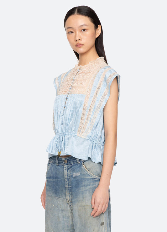 Blouse Ss26-017 Blue