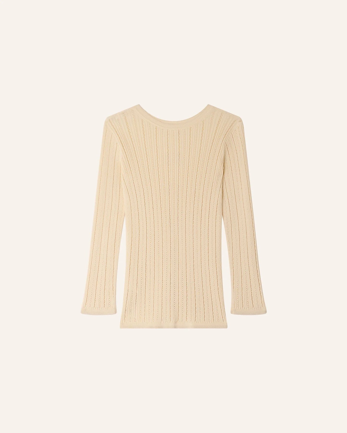 Women's Pullover Merino Wool Blend Knit - Fleur-De-Sel