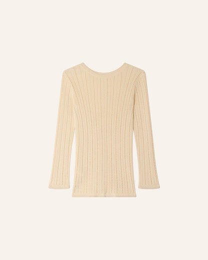 Women's Pullover Merino Wool Blend Knit - Fleur-De-Sel