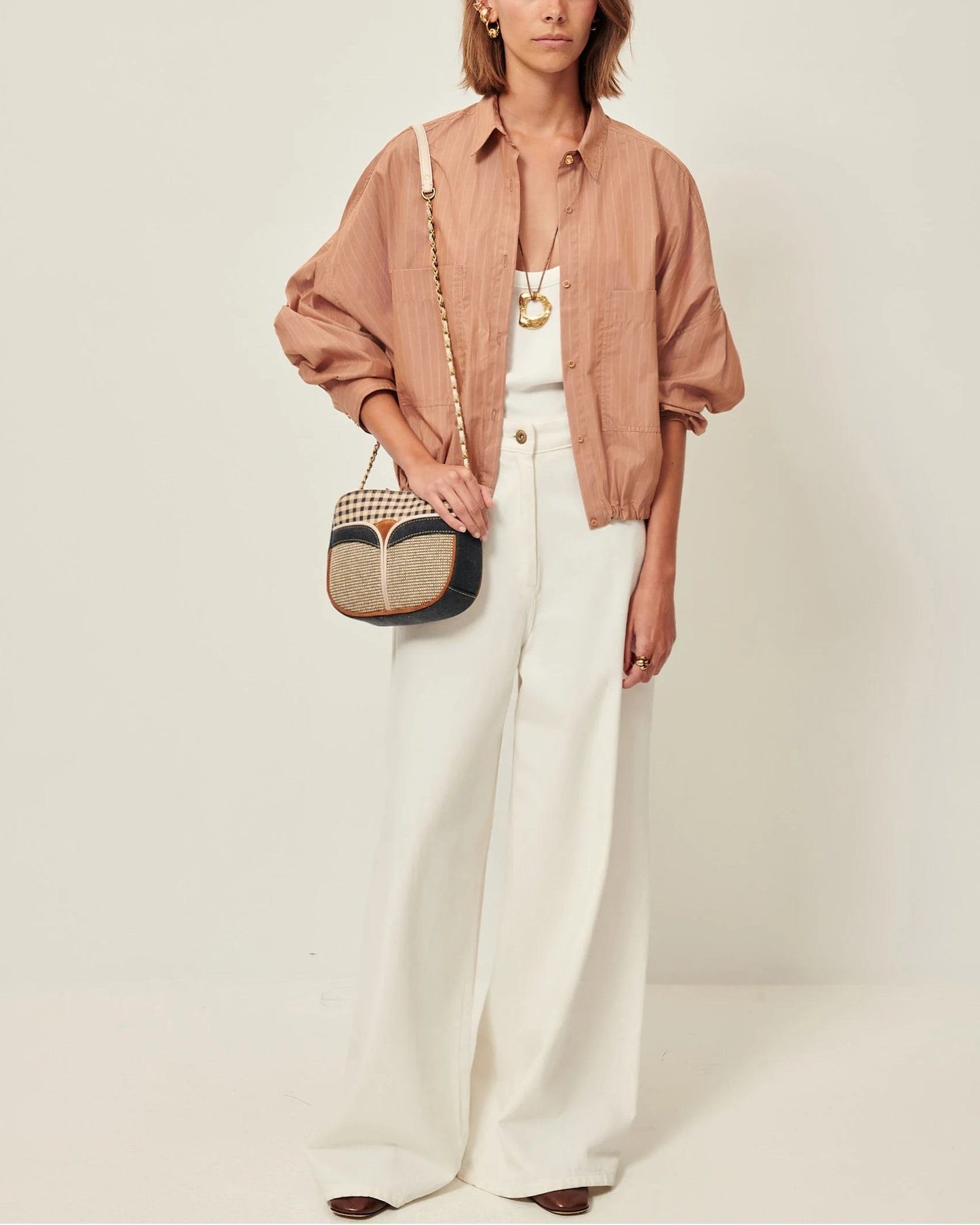 Women's Shirt 100% Cotton Poplin Lightweight Breathable - Glaze