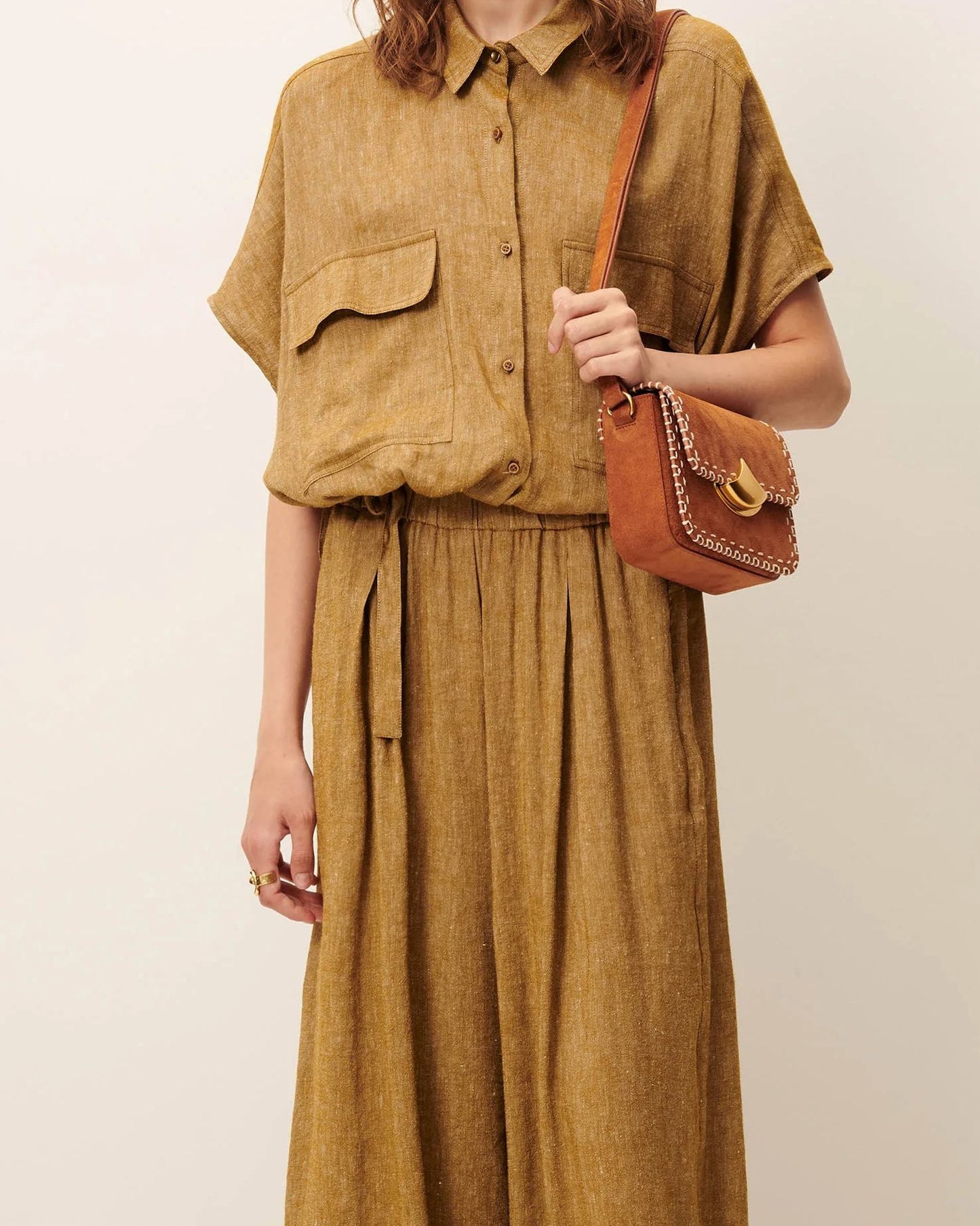 SESSUN | Shirt Cazaless Pampa - Sleeveless Waist-Tie Shirt