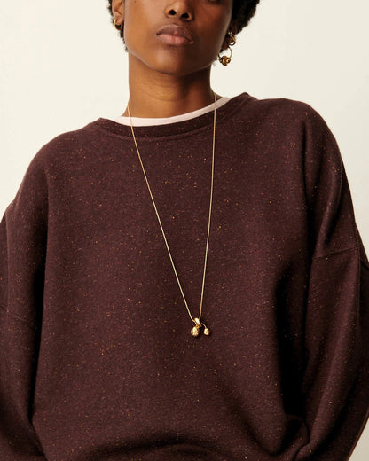Sessun | Oversized Buttoned Fleece Sweatshirt - Chebbi Ganache