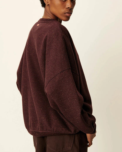 Sessun | Oversized Buttoned Fleece Sweatshirt - Chebbi Ganache