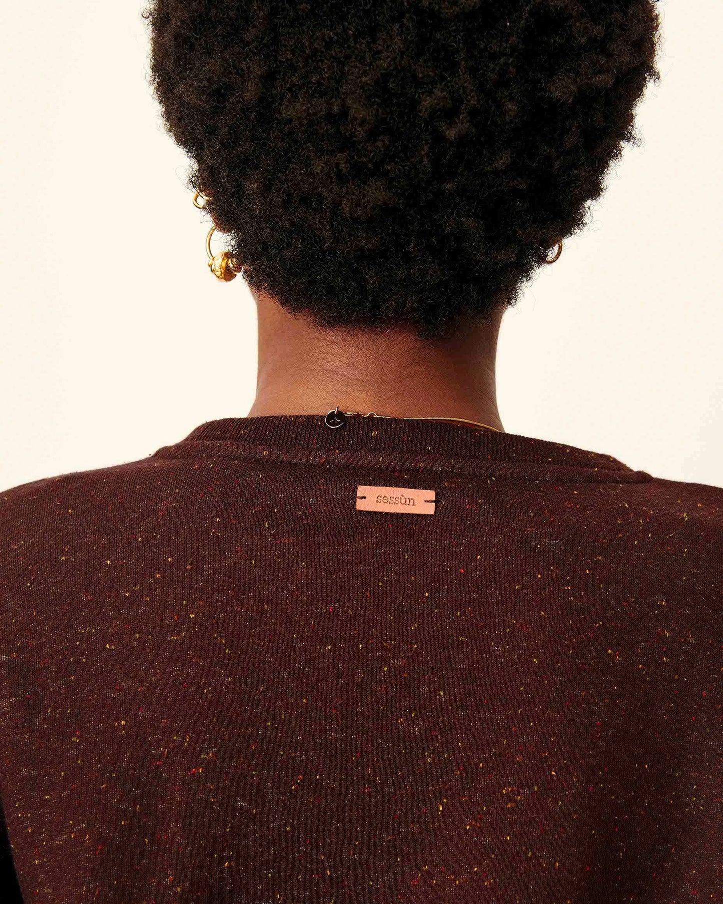 Sessun | Oversized Buttoned Fleece Sweatshirt - Chebbi Ganache