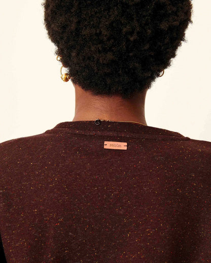 Sessun | Oversized Buttoned Fleece Sweatshirt - Chebbi Ganache