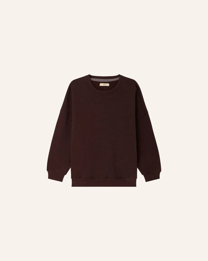 Sessun | Oversized Buttoned Fleece Sweatshirt - Chebbi Ganache