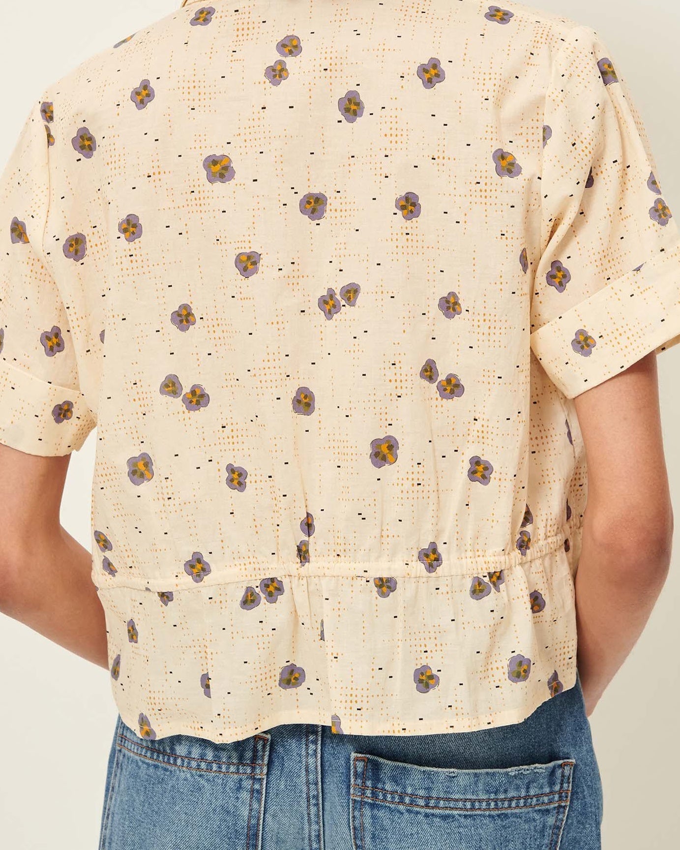 Women Button-Down Blouse Cotton Poplin - Mint Leaf