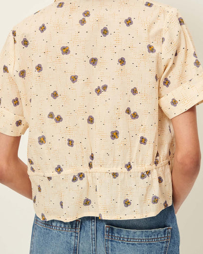 Women Button-Down Blouse Cotton Poplin - Mint Leaf