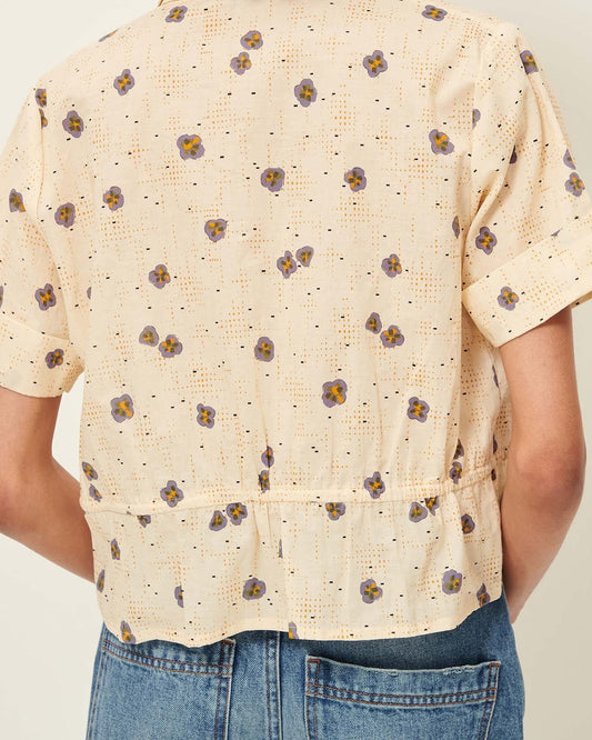 Women Button-Down Blouse Cotton Poplin - Mint Leaf