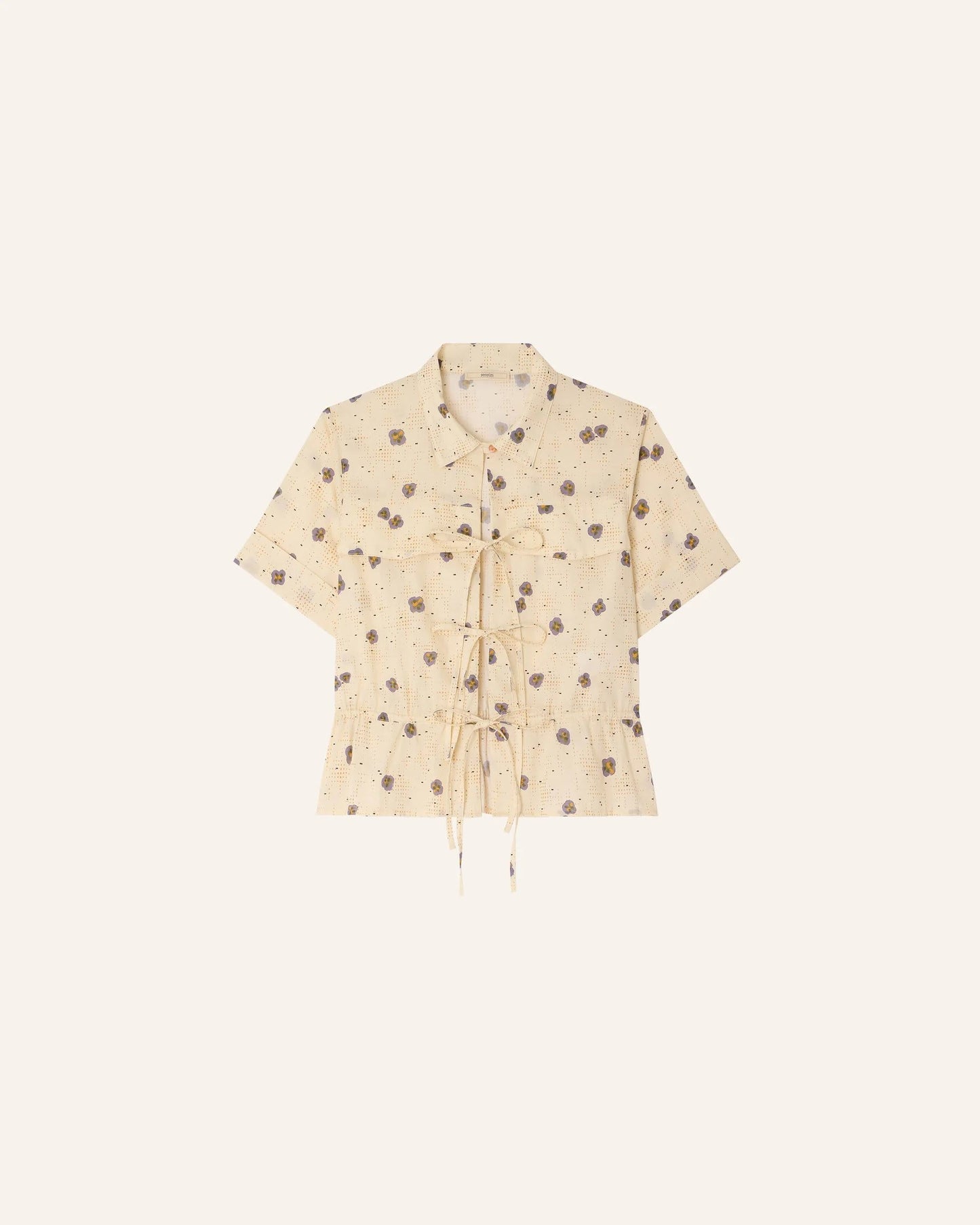 Women Button-Down Blouse Cotton Poplin - Mint Leaf