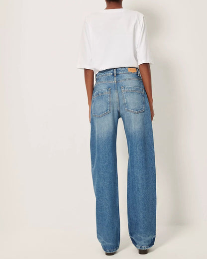 Sessun | Denimi Mid-Rise Straight-Leg Jeans Stoneblue