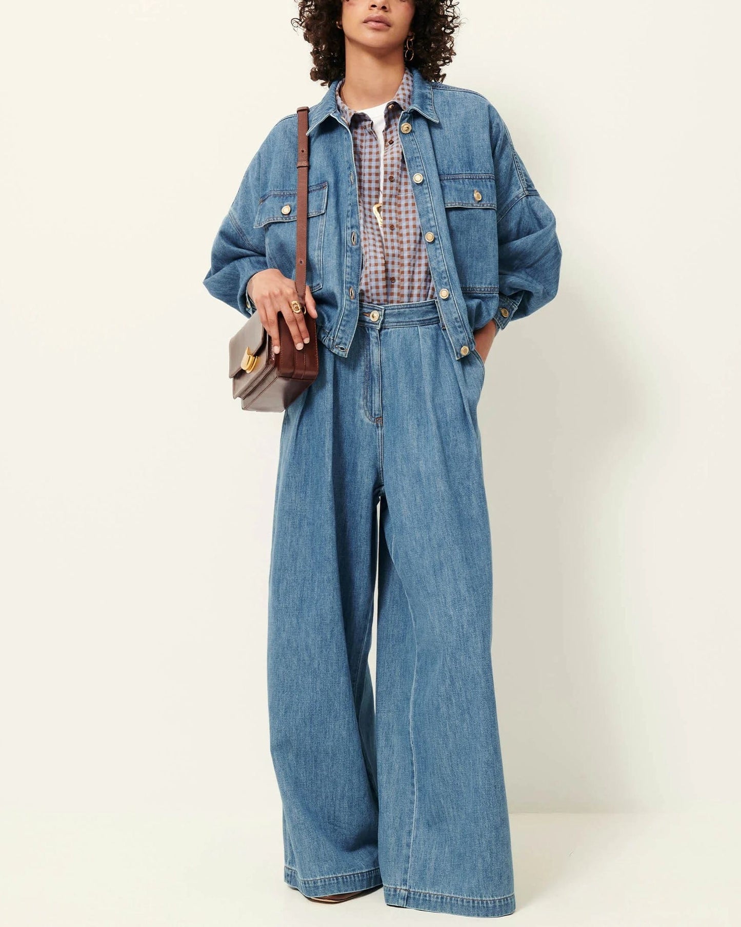Sessun | Diegui Ultra-Baggy High-Rise Jean - Mid-Blue