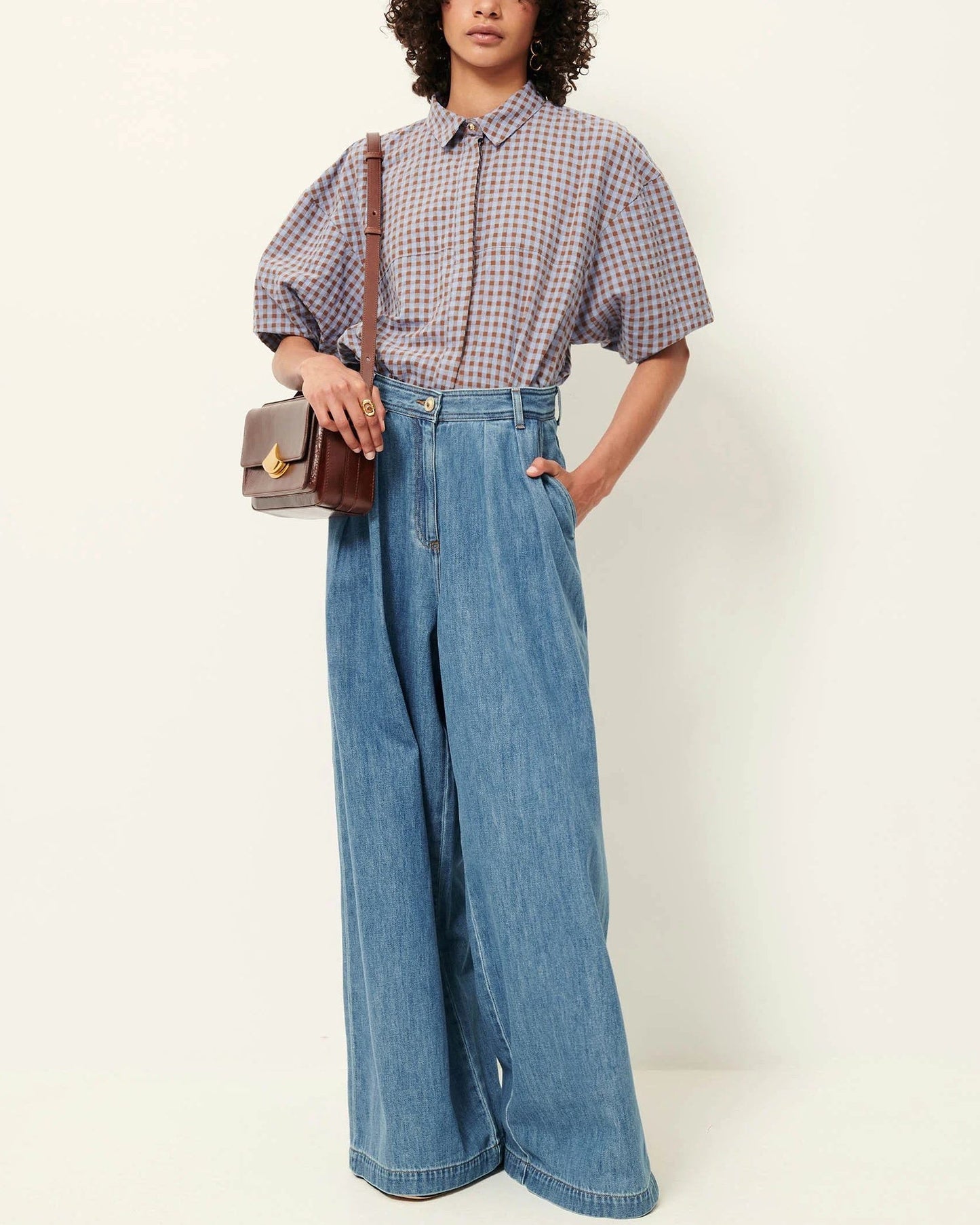 Sessun | Diegui Ultra-Baggy High-Rise Jean - Mid-Blue