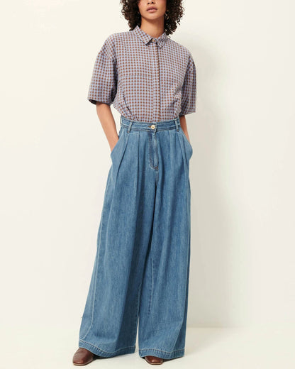 Sessun | Diegui Ultra-Baggy High-Rise Jean - Mid-Blue