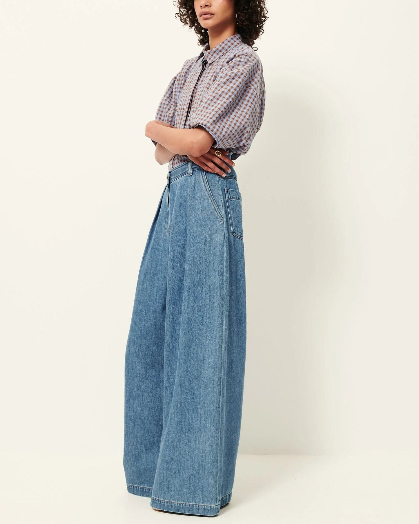 Sessun | Diegui Ultra-Baggy High-Rise Jean - Mid-Blue
