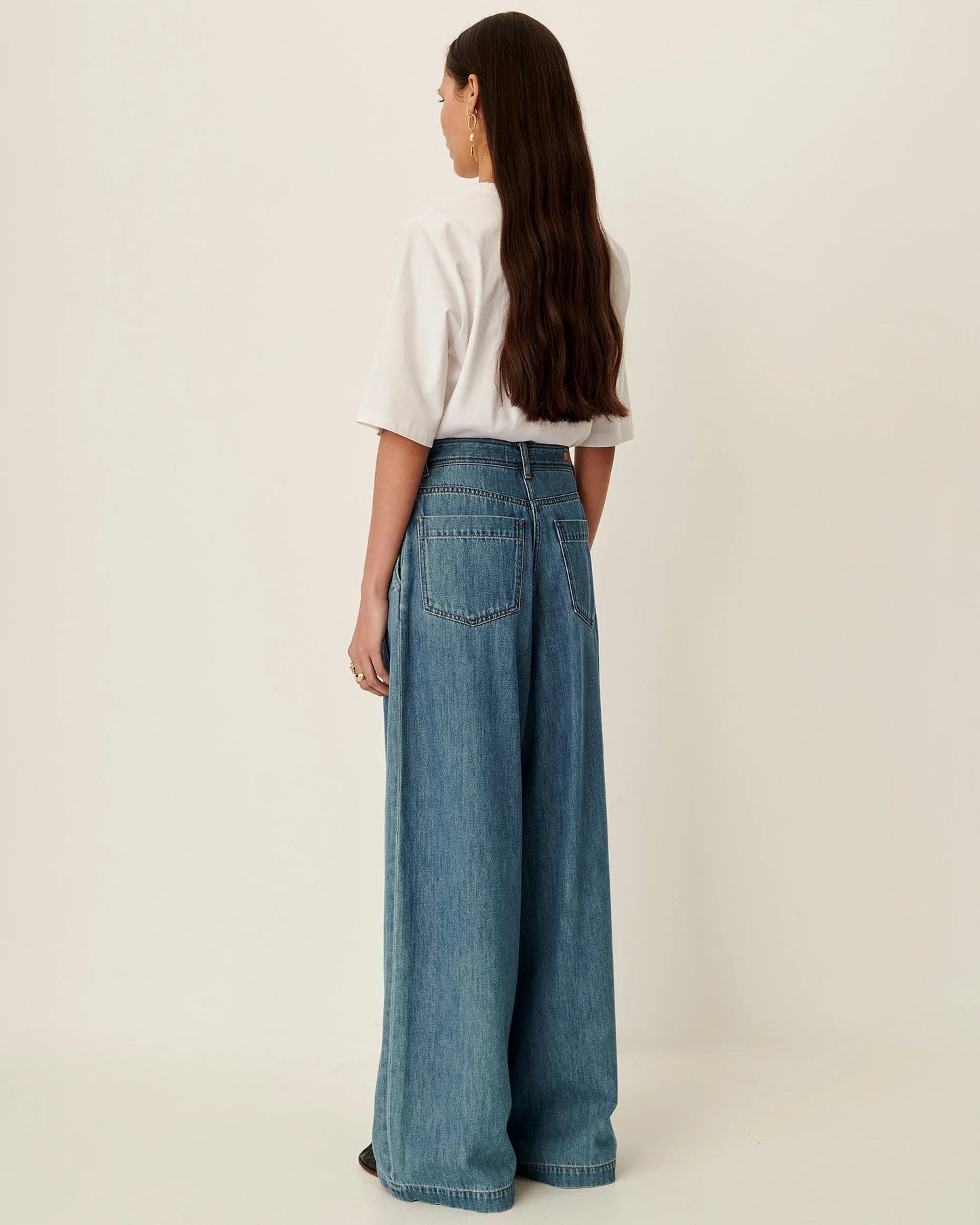 Sessun | Diegui Ultra-Baggy High-Rise Jean - Mid-Blue