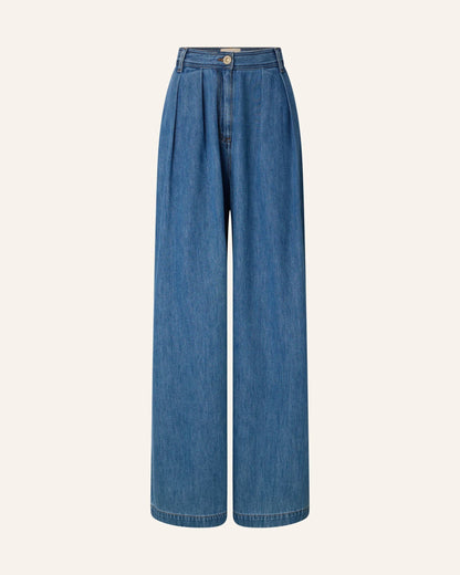 Sessun | Diegui Ultra-Baggy High-Rise Jean - Mid-Blue