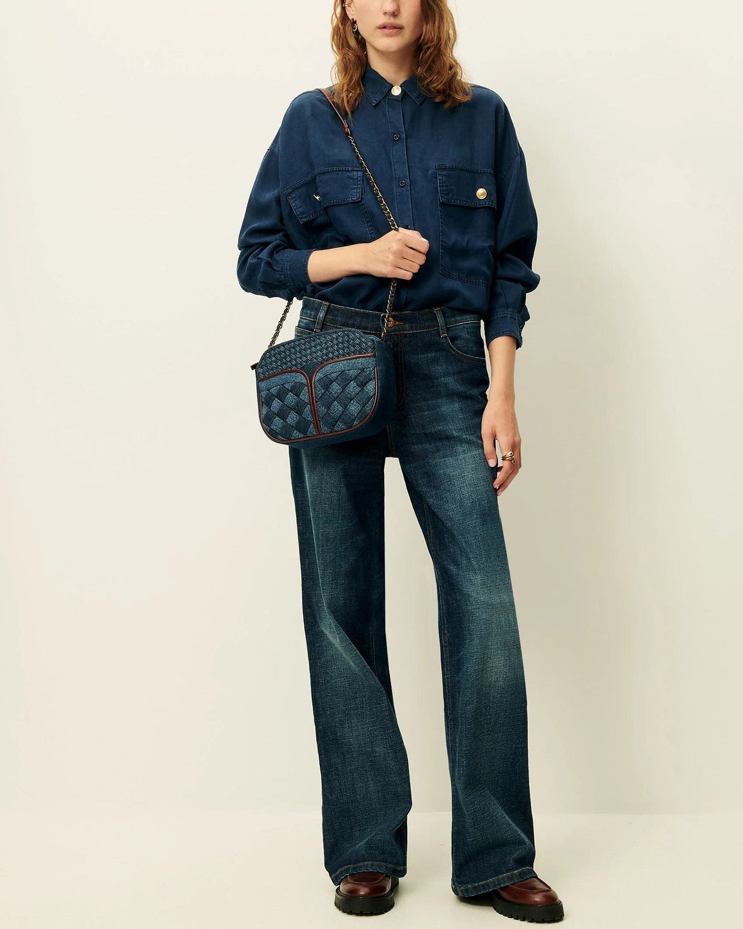 Crossbody Bag Divine Br Divine Braided Denim-Blue
