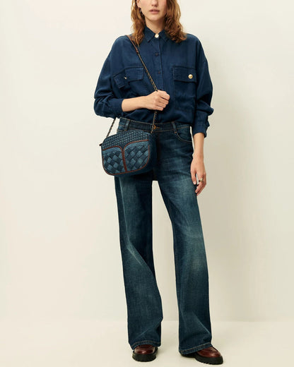 Crossbody Bag Divine Br Divine Braided Denim-Blue