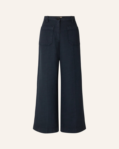 SESSUN | Hendrick Straight Trousers in Smoke-Green