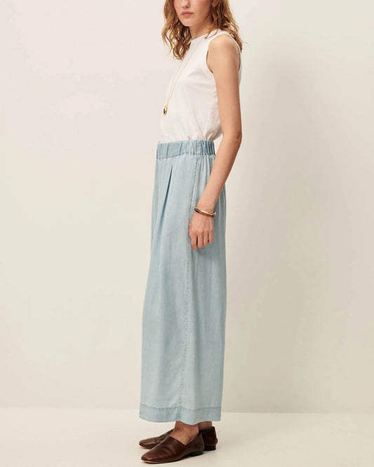 Women's 7/8 Length Wide-Leg Pants Lyocell Twill - Indigo