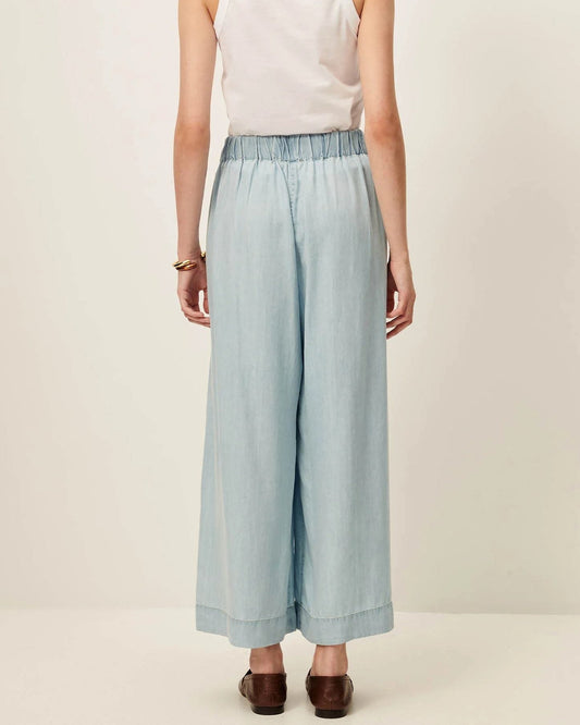 Women's 7/8 Length Wide-Leg Pants Lyocell Twill - Indigo