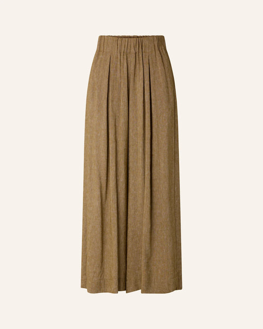 Women's Cropped Wide-Leg Elasticated Trousers in LENZINGECOVERO Viscose Pampa