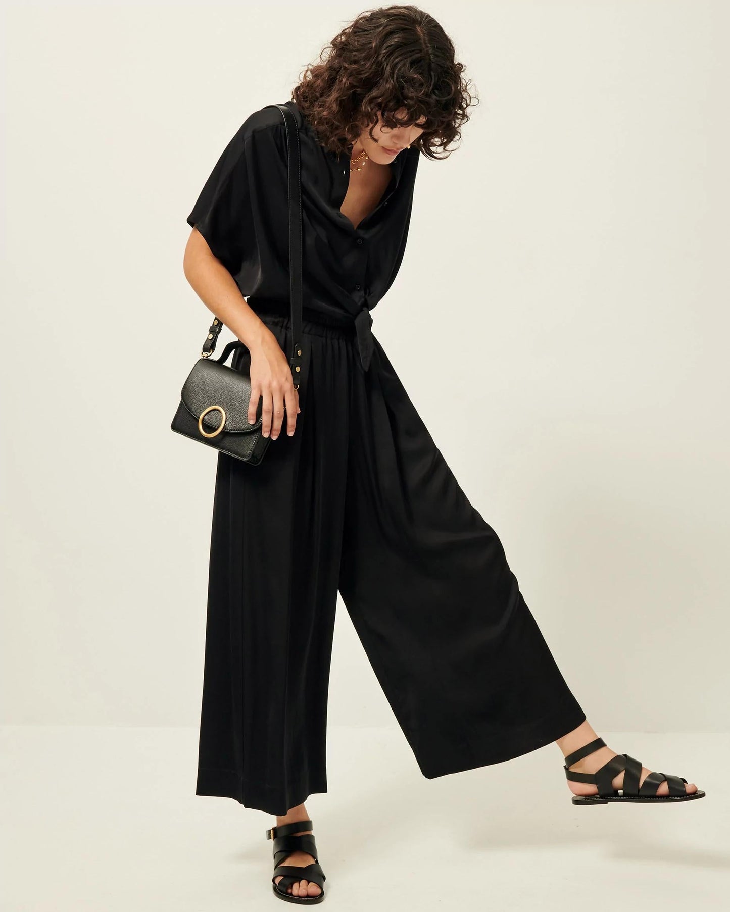 Sessun | Isla Night Pant - Fluid Viscose Satin Trousers Black
