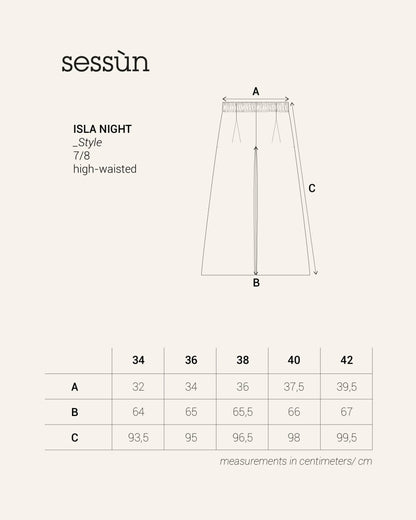 SESSUN | Isla Night  7/8-Length Fluid Viscose Pant Obscura