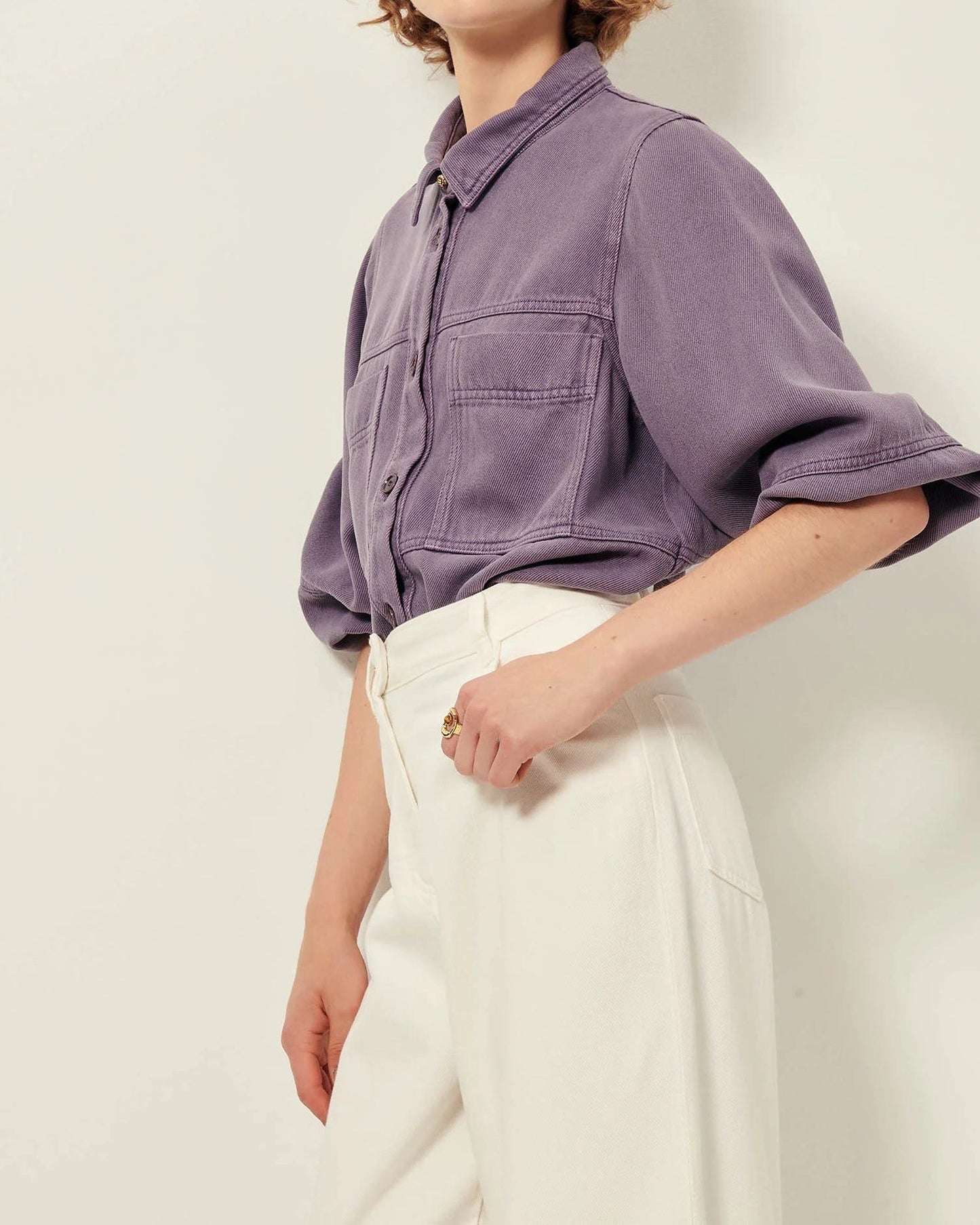 Women's Overshirt Lyocell - Stonewashed Light Denim Sweet-Storm